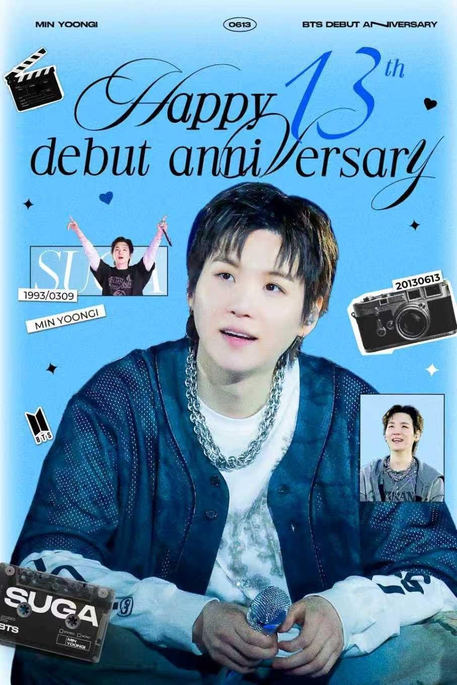 Happy 13th debut anniversary MIN YOONGI